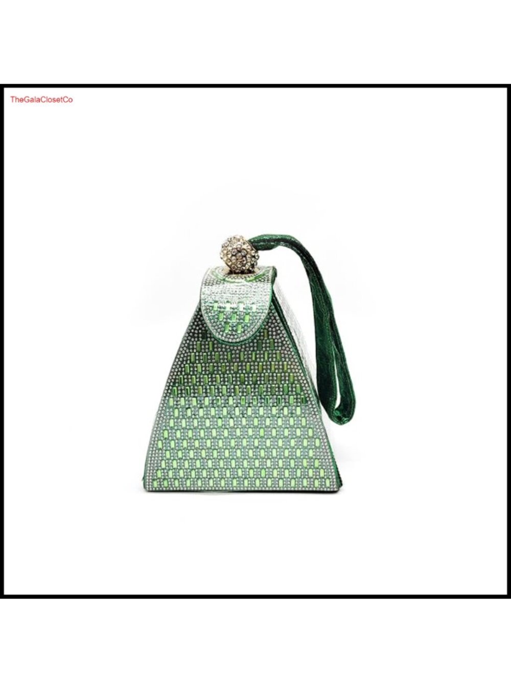 Rhinestone Evening Clutch Bag Pyramid Shape Party Cocktail Wedding Purse